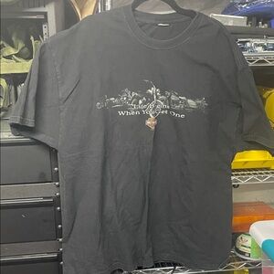 Harley-Davidson black tee with Brian’s Harley on the back